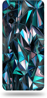 OggyBaba Realme X7 Max, Phone Back side Protector and Camera Protector Mobile Skin(Ultra Super Blue-Polygon Skin Skin Gloss Finish)
