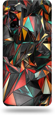 OggyBaba Realme X7 Max, Phone Back side Protector and Camera Protector Mobile Skin(Ultra Super Red-Polygon Skin Skin Gloss Finish)