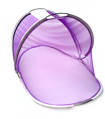 Aim Emporium Polyester Adults Washable Foldable Mosquito Net (Size: 210 x 110 x 90) High Quality of Net Sit-in Free standing with one Side Slidder Gate Mosquito Net(Purple, Tent)
