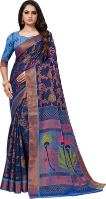 Ratnavati Self Design Bollywood Brasso Saree(Dark Blue)
