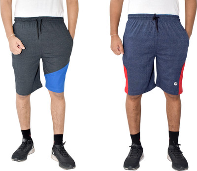Kundan Self Design Men Multicolor Night Shorts, Regular Shorts
