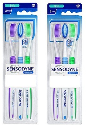 SENSODYNE sensetive toothbrush 2* Soft Toothbrush(Pack of 6)