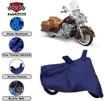 FabAuto Waterproof Two Wheeler Cover for Indian(Chief Vintage, Blue)