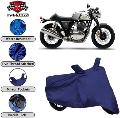 FabAuto Waterproof Two Wheeler Cover for Royal Enfield(Continental GT, Blue)