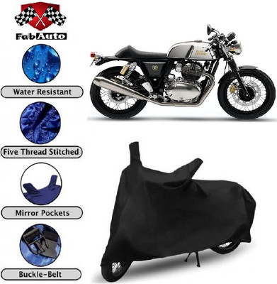 FabAuto Waterproof Two Wheeler Cover for Royal Enfield(Continental GT, Black)
