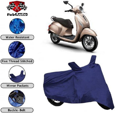 FabAuto Waterproof Two Wheeler Cover for Bajaj(Chetak, Blue)