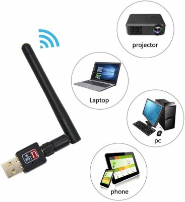 Gabbar USB 2.0 Wifi Dongle 802.11 Ac Wireless Network Adapter with 5 DBI Antenna for Laptop Computer USB Adapter(Black)