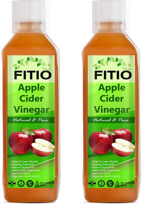 FITIO Organic Apple Cider Vinegar with Mother for Weight Loss Vinegar (V) (Pack Of 2) Pro Vinegar(2 x 500 ml)