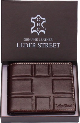 Leder Street Men Evening/Party, Trendy Brown Genuine Leather Wallet(6 Card Slots)