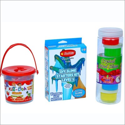 Rabbit DIY Starters Slime Kit Level 1 +Classic Kid Doh Bucket +Crystal Party Pack|Slime Making Set|DIY Kits|Slime|Sand for Kids|Fun with Slime|Sand Slime Kit|Kinetic Sand for Kids with moulds|Make your own slime at home|Play Sand Slime for Kids|Ideal For Age 5+|