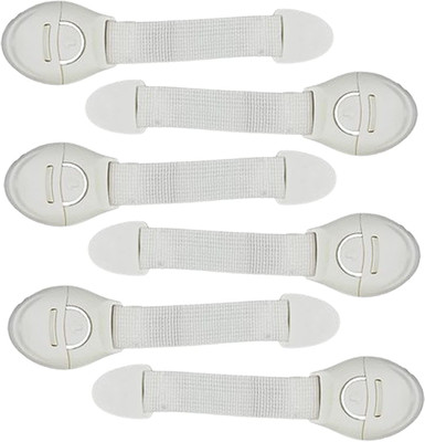 Ladwa Baby Safety & Baby proofing Flexible Nylon Strap Locks for Cabinet and Drawers Doors and Multi-Purpose Use(White)