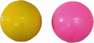 HACKERX Cricket Wind Ball (Pack of 2) Cricket Synthetic Ball(Pack of 2, Yellow, Pink)