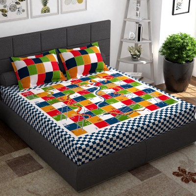 Story@home 144 TC Cotton Double Printed Flat Bedsheet(Pack of 1, Multicolor1)