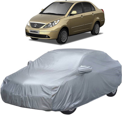 UK Blue Car Cover For Tata Manza (With Mirror Pockets)(Silver, For 2011, 2012, 2013, 2014, 2015 Models)