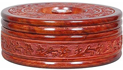 INDIAN WOOD ARTS Chapati/Roti Hot Box in Sheesham Wood - Casseroles for Kitchen Dabba Case Server Tableware Serveware Serve Casserole(1000 ml)