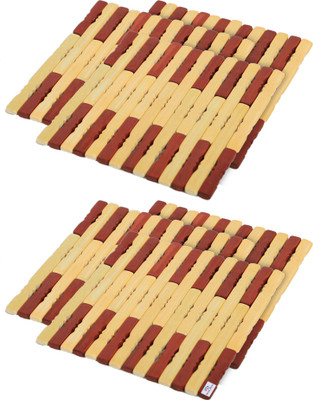 Heart Home Square Reversible Wood Coaster Set(Pack of 6)