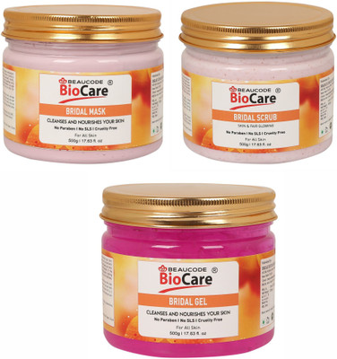 BEAUCODE BioCare Bridal Face & Body Mask and Scrub and Gel Pack of-3 (500g)(3 Items in the set)