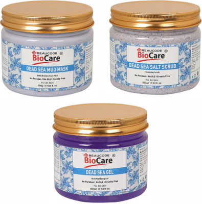 BEAUCODE BioCare Dead Sea Face & Body Mask and Scrub and Gel Pack of-3 (500g)(3 Items in the set)