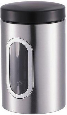 14% OFF on BERGNER Tidy Home Canister Tidy Home Canister with See-through Window & Air Tight Lid, Kitchen Storage Stainless Steel - 2.75 L Steel Grocery Container(Silver, Black)