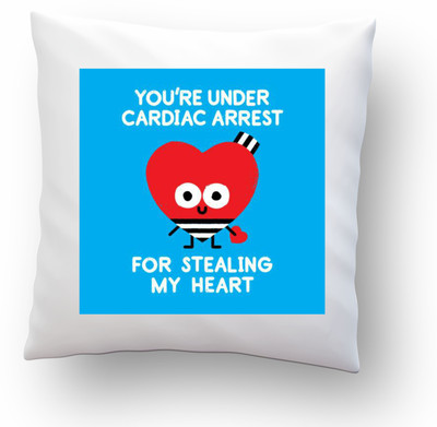 craft maniacs Faux Silk Cushions Cover(40 cm*40 cm, Blue, White)