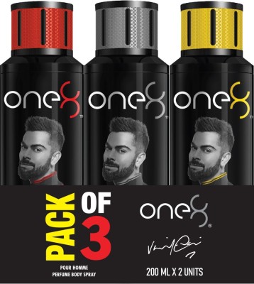 one8 by Virat Kohli Intense + Pure + Active Perfume Body Spray Set-Men Perfume Body Spray  -  For Men(600 ml, Pack of 3)