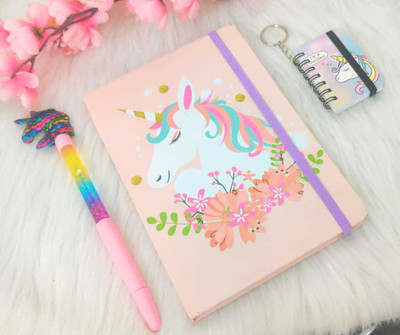 Tera13 elastic diary A4 Diary ruled 100 Pages(Multicolor, Pack of 3)