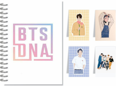 craft maniacs BTS DNA COLLECTION A5 Diary RULED 160 Pages(Multicolor, Pack of 5)