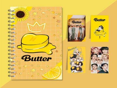 craft maniacs BTS DIARY & BOOKMARK COLLECTION A5 Diary RULED 160 Pages(Multicolor, Pack of 5)