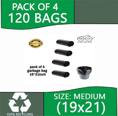 ALEX INDIA MARKETING A_TSY-03 ROLLS TRASH BAGGS Medium 13 L Garbage Bag  Pack Of 120(120Bag )