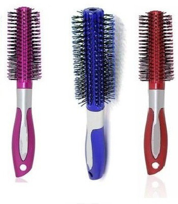 J & F Round Hair Brush Comb ( Multicolor) pack of 3