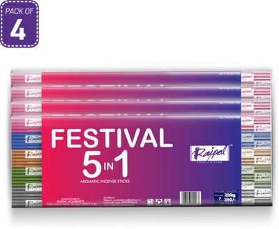 Rajpal Festival 5-in-1 Aromatic Incense (pack of 4) Aromatic(150, Set of 4)