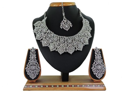 VATSALYA creation Alloy Gold-plated White Jewellery Set(Pack of 1)