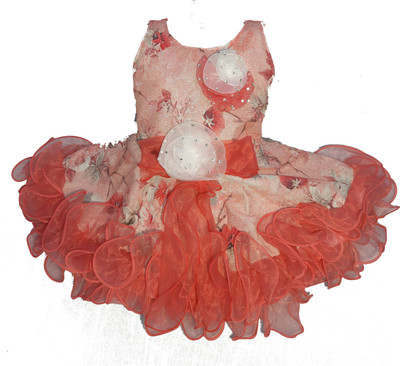 DRESS COLLECTION Midi/Knee Length Festive/Wedding Dress(Orange, Sleeveless)