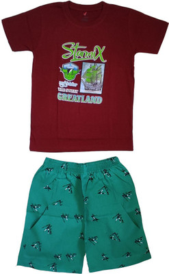 CHECKERSBAY Kids Nightwear Girls Printed Cotton Blend(Maroon Pack of 1)