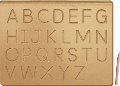 The Kiddy Depot Tracing Board - English Alphabet Uppercase Wooden With Dummy Pencil(Brown)