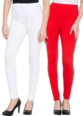 Shri Hub Churidar  Ethnic Wear Legging(Red, White, Solid)