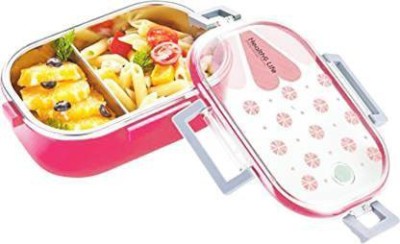 HornFlow Stainless Steel Insulated 2 Grid Lunch Box with Spoon and Mini Salad Box,Size: 980Ml (Pink) 1 Containers Lunch Box(980 ml, Thermoware)