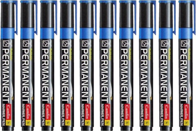 Camlin Permanent Marker Pen(Set of 10, Blue)