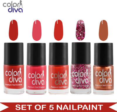 Color Diva (CD-NPCMB5-5137) - Maybe Multicolor Nail Paint - 6 ml Each Multicolor(Pack of 5)