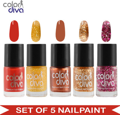 Color Diva (CD-NPCMB5-5269) - Maybe Multicolor Nail Paint - 6 ml Each Multicolor(Pack of 5)