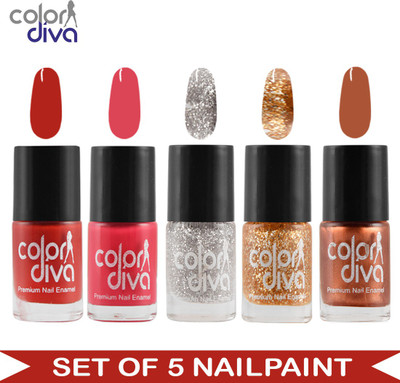 Color Diva (CD-NPCMB5-5165) - Maybe Multicolor Nail Paint - 6 ml Each Multicolor(Pack of 5)