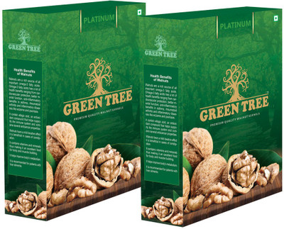 Green Tree Platinum Light Halves Walnut Kernels Walnuts(2 x 250 g)