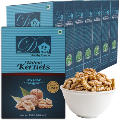 Dry.Mart Kashmiri 2 KG Premium Fresh Walnut Kernels/Walnuts without Shell/Akhrot Giri, Healthy & Delightful, Used for Snacking, Ingredient for Recipes, Cuisines & Desserts, Vaccum Pack (250 GM*8) Walnuts(8 x 0.25 kg)