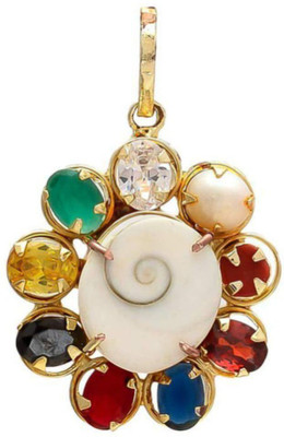 SHRI ASTHA VINAYAK Navratna Gomti Chakra Brass Pendant Brass