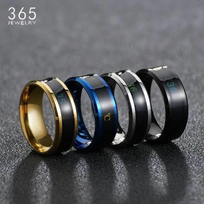 Karishma Kreations Trending Design Stainless Steel Intelligent Smart Boby Temperature Monitor Stainless Steel Ring Valentine gift Fashion Jewellery Collection propose Lovers Fancy Party wear Stylish latest design Heart Dragon king Couples Love Golden Black Blue Mens Style Thumb Smart Band Gold plate