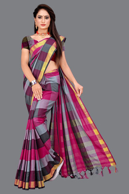 MENFLUENT Printed Daily Wear Cotton Silk Saree(Multicolor)