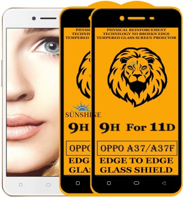 SUNSHINE Edge To Edge Tempered Glass for Oppo A37f(Pack of 2)