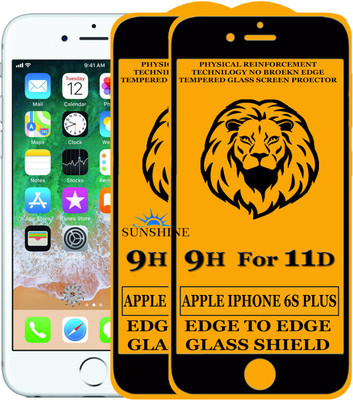 SUNSHINE Edge To Edge Tempered Glass for Apple iPhone 6s Plus(Pack of 2)