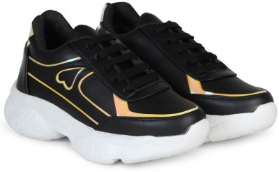 COMMANDER Sneakers For Women(Black, Gold , 3)