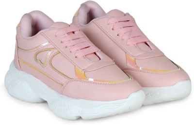 COMMANDER Sneakers For Women(Pink, Gold , 4)